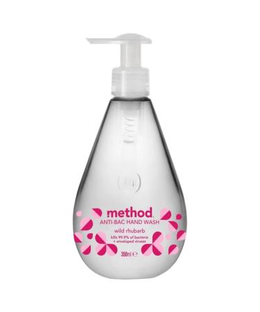 4 x 350ml Antibacterial Hand Wash Wild Rhubarb Kills 99.9% Bacteria +Enveloped Viruses (Pack of 1)