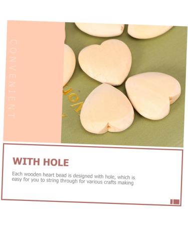 Safigle 150 PTH Peach Herz Heart Pearls - Wooden Crafting Beads for Valentine's Day Decoration & Tinkering Accessories - Buy Online on GoSupps.com