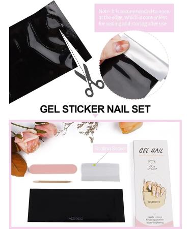 Kalolary 20PCS Nail Adhesive Wrap Gel Polish Strips - Pink | Self-Adhesive Nail Decals for UV/LED Lamp | Full Wraps Stickers for Cured Gel Nails - Buy Online on GoSupps.com