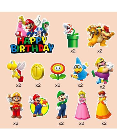 24 Pcs Mario Cake Toppers for Boys Girls Mario Cake Decorations Mario Cupcake Toppers Mario Birthday Party Decorations Supplies Style 1- Mario - Buy Online on GoSupps.com
