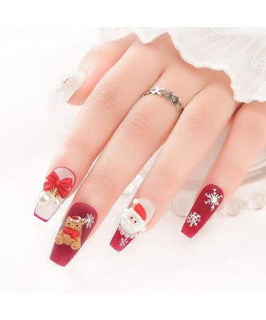 Christmas Nail Charms 3 Boxes Cute Snowman Santa Claus Xmas Tree Elk Bells 3D Christmas Nail Art Charms Flower Heart Bow Nail Rhinestones Pearls Caviar Beads Nail Studs with Tweezer & Picker Pen - Buy Online on GoSupps.com