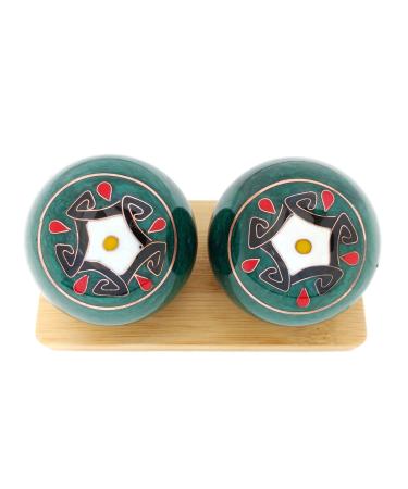 Top Chi Five Elements Baoding Balls with Bamboo Stand (Medium 1.6 Inch)