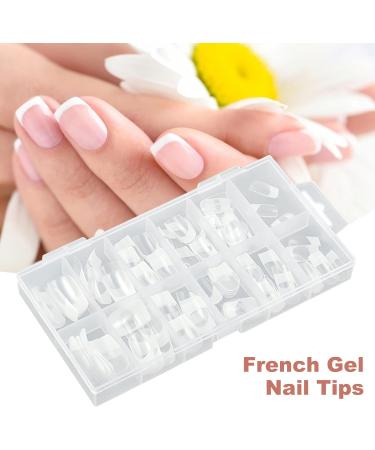 Soft Gel French Nails Soft Gel Fake Square Press on Nails Shallow Curve Nail Art Tool for Datings Weddings Night Out Parties Hixip - Buy Online on GoSupps.com