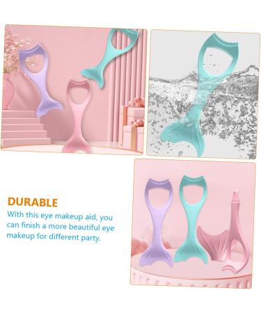 Beatifufu Mascara Brush Mascara Applicator Shield Lash Guard Silicone Makeup Brush Silicone Upper and Lower Mascara Applicator for Women Tools Silica Gel - Miss 15X5.7CM Blue - Buy Online on GoSupps.com