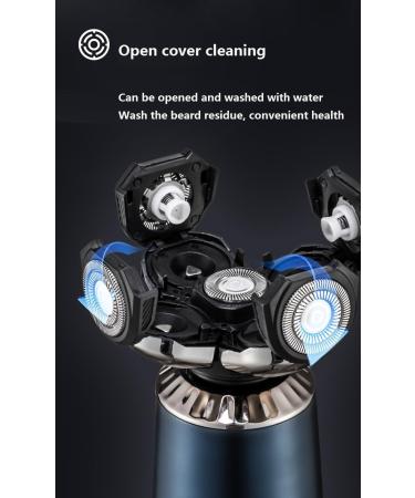 Detachable Head Shaver 5 in 1 Electric Shaver IPX6 Waterproof wet/dry rechargeable 5D floating head Rotating shaver Beauty kit (Dark blue suit) - Buy Online on GoSupps.com