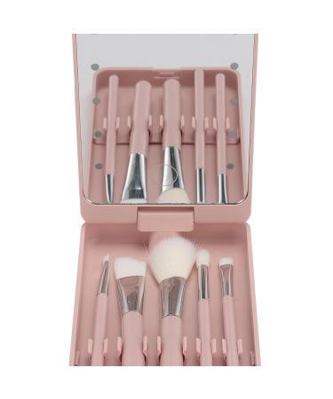 Travel Size Makeup Brushes Set with LED Mirror - Portable Cosmetic Brush Kit for Powder & Eye Shadow - Buy Online on GoSupps.com