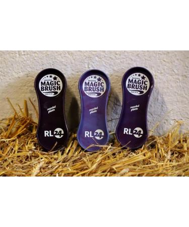 RL24 B stenset Magicbrush - 3-Part Horse Brush & Huf Scraper | Essential Horse Accessories for Stubborn Dirt & Fur Change | Wildberry Edition - Recycled - Buy Online on GoSupps.com