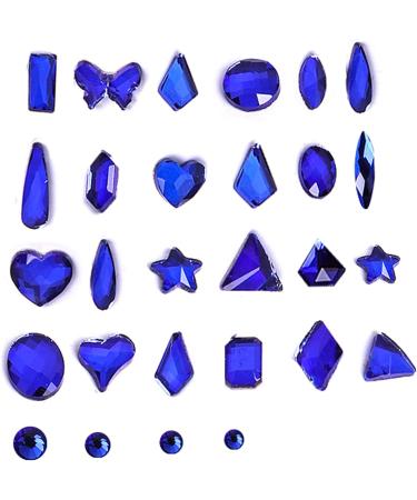 3320Pcs Sapphire Nail Art Rhinestones Crystal 3D Gems Kit - 24 Types, 320 Diamonds, 3000 Round Crystals, Tweezers Pen - Sapphire Blue - Buy Online on GoSupps.com