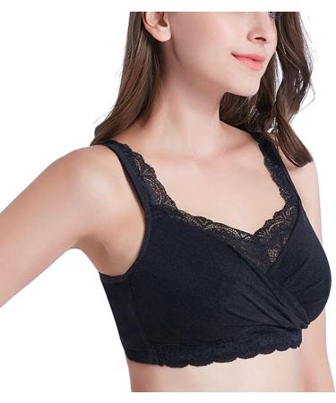 Sexy Lace Mastectomy Bra - Wireless Full Cup Pocket Bralette for Silicone Breast Prosthesis | Comfort & Style in Gray Size 40/90_B - Buy Online on GoSupps.com