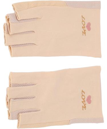  Fockety Fockety Nail Lamp Gloves Thoughtful Design Stretchable UV Protection Fingerless Manicure Gloves for Dry Nail Gel Medium Size Cotton Fiber (Light Yellow) - Buy Online on GoSupps.com