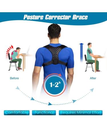 Posture Corrector Belt Prevent Slouching Relieve Pain Posture Straps Clavicle Support (Color : Black Size : L) favorite gift lofty ambition - Buy Online on GoSupps.com