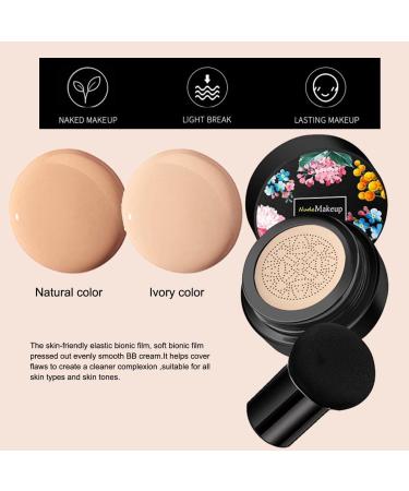 2 Pack Mushroom Head Air Cushion CC Cream BB Cream Concealer Lasting Nude Makeup Moisturizing Brightening Pigment CC Liquid Foundation Ivory - Buy Online on GoSupps.com