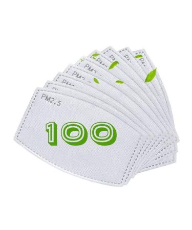 Multiple Quantities (10pcs 20pcs 30psc 50pcs or 100pcs) Activated Carbon Filter Replaceable Anti Haze 5 Layers Replaceable Anti Haze Filter Paper Protective Mouth Filter for Outdoor (100)