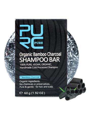 Pure Bamboo Charcoal Shampoo Bar to Reduce Gray and White Hair, Deep Cleansing, Anti-Frizz Damaged Hair Soap, Hair Care, Hair Darkening Soap