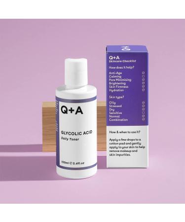 Q+A Glycolic Acid Daily Toner 100ml - Hydrating & Brightening Formula for Silky Smooth Skin | International Shipping Available - Buy Online on GoSupps.com