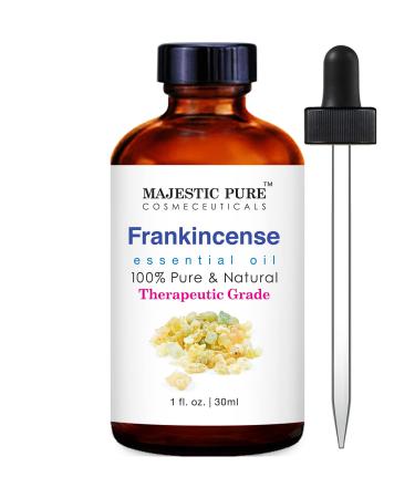 MAJESTIC PURE Frankincense Essential Oil, Therapeutic Grade, Pure and Natural, for Aromatherapy, Massage, Topical & Household Uses, 1 fl oz