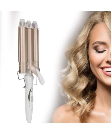 ANKROYU Three Barrel Curling Iron Portable Crimpers Professional Hair Curling Wand Salon Hairstyling Waver Hair Crimper Adjustable Quickly Curling Wand for Travel Party(US) - Buy Online on GoSupps.com