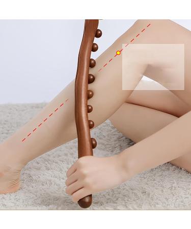 Gua Sha Stick - 20 Pearl Trigger Point Massager for Lymphatic Drainage & Muscle Relief | Beech Wood Therapy Tool - Buy Online on GoSupps.com