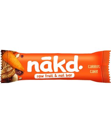 Nakd Carrot Cake Fruit & Nut Bars - Vegan, Gluten-Free Snack - 35g x 48 - Buy Online on GoSupps.com