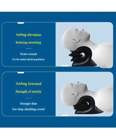 MOILO Manual air bag neck stretcher neck and shoulder relaxer enhanced traction pillow design height adjustable for relieving cervical neck pain can be used on both sides (Black) - Buy Online on GoSupps.com