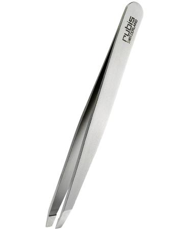 Rubi's tweezers stainless steel - weird fine and pointed - plucking tweezes for eyebrows - sloping tips for hair removal - professional tweezers High quality silver - Buy Online on GoSupps.com