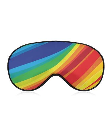 Abstract Rainbow Sleep Mask Eye Cover for Sleeping Blindfold with Adjustable Strap Blocks Light Night Travel Nap for Men Women