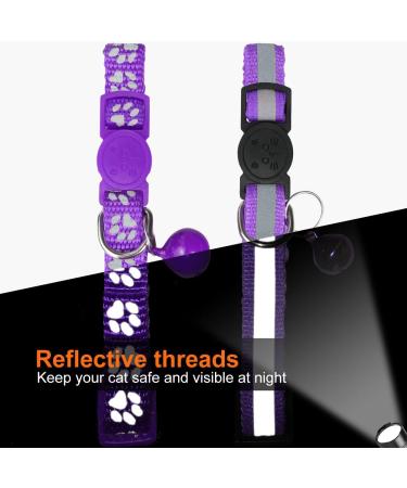 Tagme 2 Pack Purple Cat Collars for Kittens | Personalizable with Name & Phone Number | Safety Clasp & Bell | Adjustable 15-20 cm - Buy Online on GoSupps.com