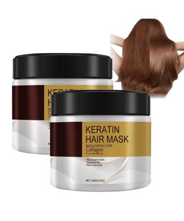 2PCS Collagen Hair Treatment Collagen Hair Mask Conditioning Argan Oil Hair Mask Collagen Keratin Collagen Hair Care Capsule Men Women Hair Repair Nourishing Treatment