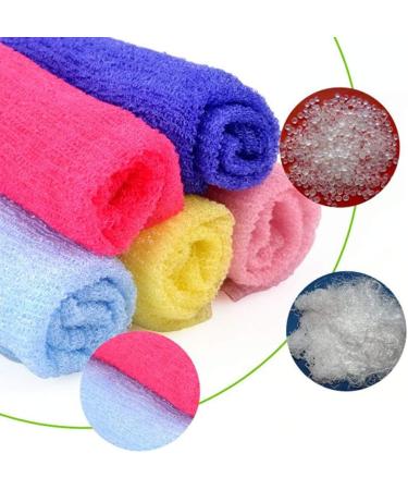 6pcs Exfoliating Bath Wash Towel Set - Back Scrubber Loofah Towel for Body (Mixed Pattern) - Buy Online on GoSupps.com