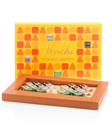 Venchi - Coffret jaune avec assortiment de chocolats Cremino 270 g - aux Noisettes du Pi mont IGP - Sans gluten - Id e cadeau