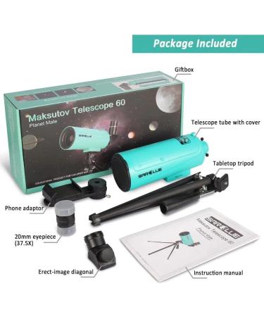Maksutov-Cassegrain Telescope for Adults Kids Astronomy Beginners  Sarblue Mak60 Catadioptric Compound Telescope 750x60mm  Compact Portable Travel Telescope  with Tabletop Tripod Phone Adapter Standard - Buy Online on GoSupps.com