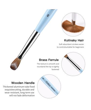 Golden Maple 100% Pure Kolinsky Hair Size 8 Oval Acrylic Nail Brush Set - Blue Wood Handle, Professional Manicure Tool for DIY Salon - Buy Online on GoSupps.com