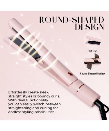 Buy 2-in-1 Hair Straightener & Curler - Pink Titanium Flat Iron with Anti-Scald Infrared Technology | International Shipping Available - Buy Online on GoSupps.com