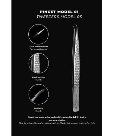 Crystal Lashes Model 01 Silver Tweezers for Precision Eyelash Extension | International Shipping Available - Buy Online on GoSupps.com