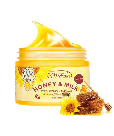 Hands Care Paraffin Milk & Honey Moisturizing Peel Off Hand Wax Mask Hydrating Exfoliating Nourish Skin 5.3oz/150ml