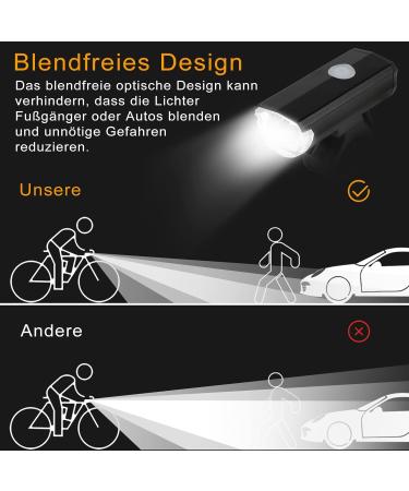 Buy USB Rechargeable Bicycle Lights - StVZO Approved Front Lamp IPX4 Waterproof 2 Modes - Perfect for Kids & Adults - Buy Online on GoSupps.com
