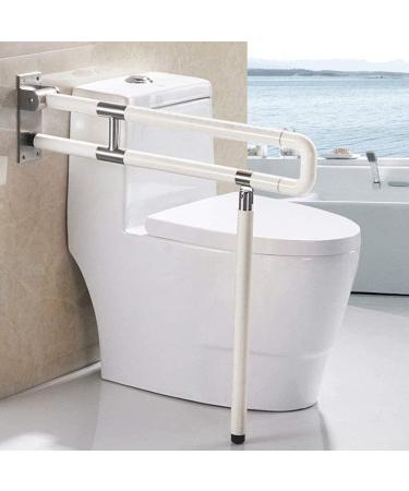 Wall Mounted Grab Rails Folding Toilet Grab Bar Bracket Non-Slip Bathroom Grab Bars for Disabled Elderly Pregnant Safety Fluted (Color : White) (White)