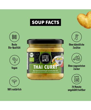 Little Lunch Bio Thai Curry | 100% Organic Vegan Meal | Lactose-Free Gluten-Free No Added Sugar | 6 x 350g - Buy Online on GoSupps.com