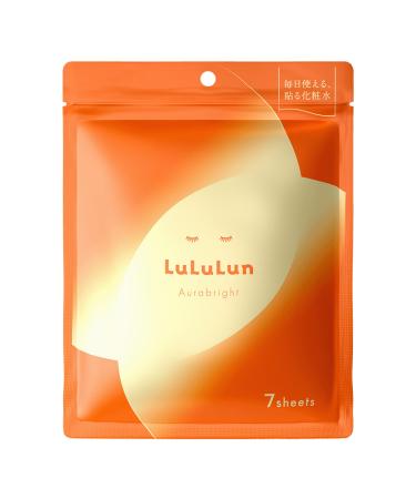 Lululun Aura Bright W 7Sheet Facial Mask with Salmon DNA Nano Vitamin C Glutathione & Gold for Clear Firming & Moisturizing Milky Essence for Sensitive Skin Japanese