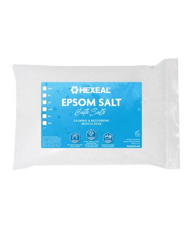 Hexeal Epsom Salt | 1kg Bag | Food Grade | Magnesium Sulphate salt 1 kg (Pack of 1)
