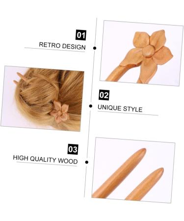 Beavorty wooden hairpin Wood Hair Stick hanfu hair clip wooden hair fork vintage hair pin flower hair chopsticks asian sticks for hair chinese hair pins antique hair stick Miss China kimono - Buy Online on GoSupps.com
