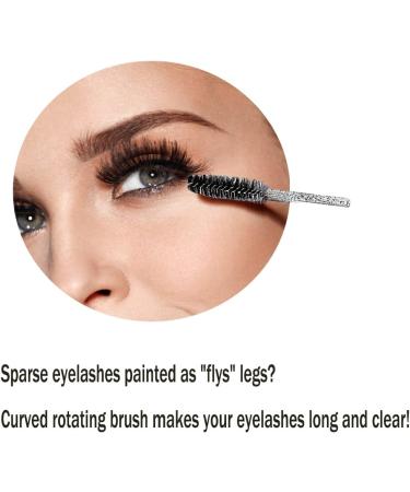 XPP Disposable Eyelash Brushes 100PCS Eye Brow Spoolie Castor Oil Brush Mascara Wands - Crystal Black - Buy Online on GoSupps.com