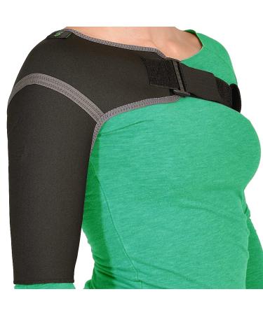 Sports therapy shoulder bandage wearable on both sides with contralateral fixation |Breathable neoprene shoulder orthosis |Shoulder support for men/women |Certified medical device (s)