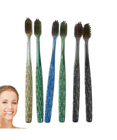 Travel toothbrush set toothbrush with soft bristles-traveling sandbook portable clean toothbrush 6 pieces of soft toothbrush sensitive soft toothbrush for family women