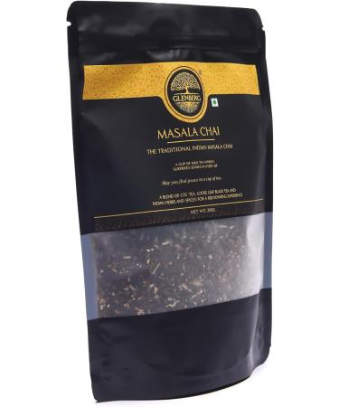 GLENBERG | MASALA CHAI TEA | Traditional Indian Masala Chai Tea with Pure Natural Herbs and Spices (Adrak/Ginger Cardamon/Elaichi Cinnamon/Dal Chini Licorice/Mulethi) | Milk Tea (200 Grams) 200 Grams | 100 Cups - Buy Online on GoSupps.com