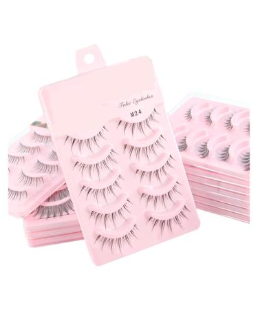 UAMOU 2-50Boxes Manga Lashes False Eyelashes Doll Korean Natural Anime Lashes Spiky Thick Faux Mink Eye Lash Strips Makeup Cheerfully (Color : MIX Styles Size : 2 boxes)