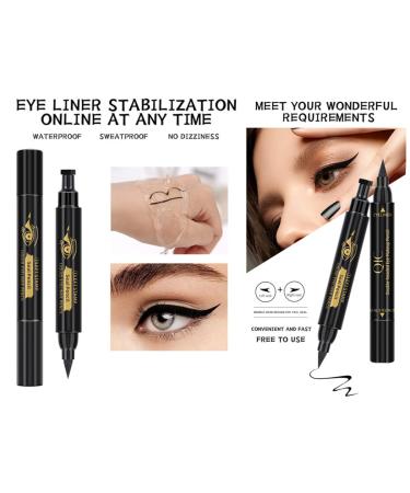 Go Ho Black Waterproof Wing Stamp Eyeliner 2 PCS - Cat Eye Winged Eyeliner Stamp for Left & Right Wing - Smudge-proof & Long-Lasting - 10MM Super Slim Felt Tip - Buy Online on GoSupps.com