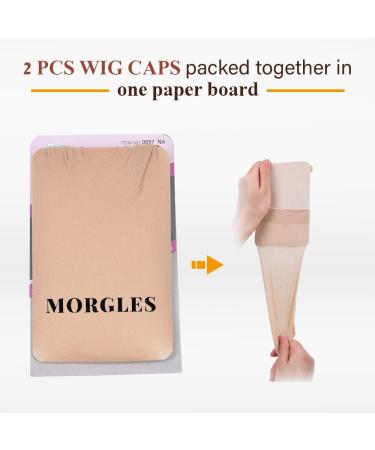 Morgles Beige Wig Caps - 20 Stretchable Nylon Caps for Men & Women | Natural Skin Colors Perfect for Wigs - Buy Online on GoSupps.com