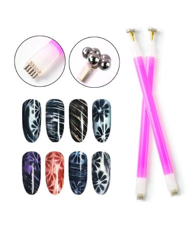 12-Piece Nail Magnet Tool - Super Strong Double-Head Cat Eye Magnet Stick for 3D Nail Art - Flower Design DIY Cat Eye Effect Plate - Manicure Tool - Buy Online on GoSupps.com