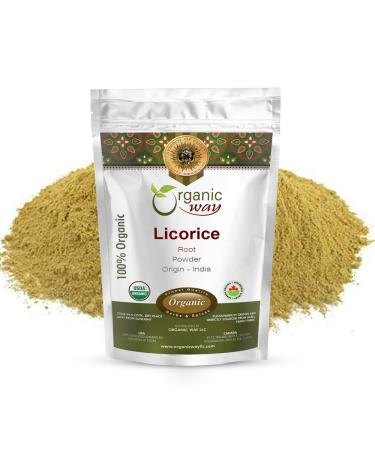 Organic Way Licorice Root Powder (Glycyrrhiza Glabra) - Herbal Tea | Kosher & USDA Certified | Vegan Non-GMO & Gluten Free | Tested for Heavy Metal and Purity | 100% Raw from India (1LBS / 16Oz) 16 Ounce (Pack of 1)